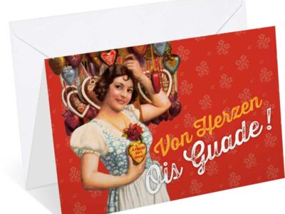 Grußkarte "Von Herzen Ois Guade"