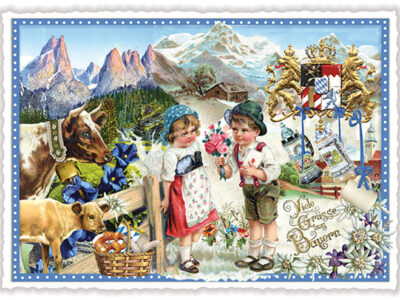 Nostalgie Postkarte "Viele Grüsse aus Bayern"